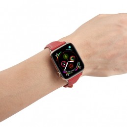 Correa reloj de cuero genuino para Apple Watch 6, SE, 5, 4 44 mm