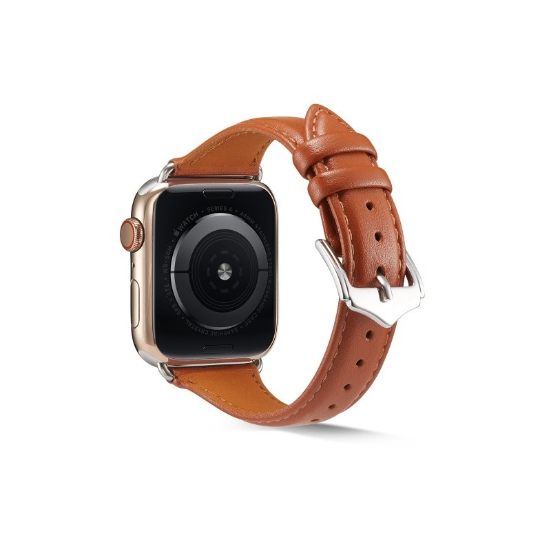 Correa reloj de cuero genuino para Apple Watch 6, SE, 5, 4 44 mm