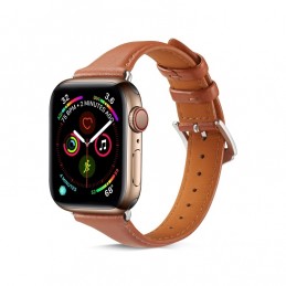 Correa reloj de cuero genuino para Apple Watch 6, SE, 5, 4 44 mm