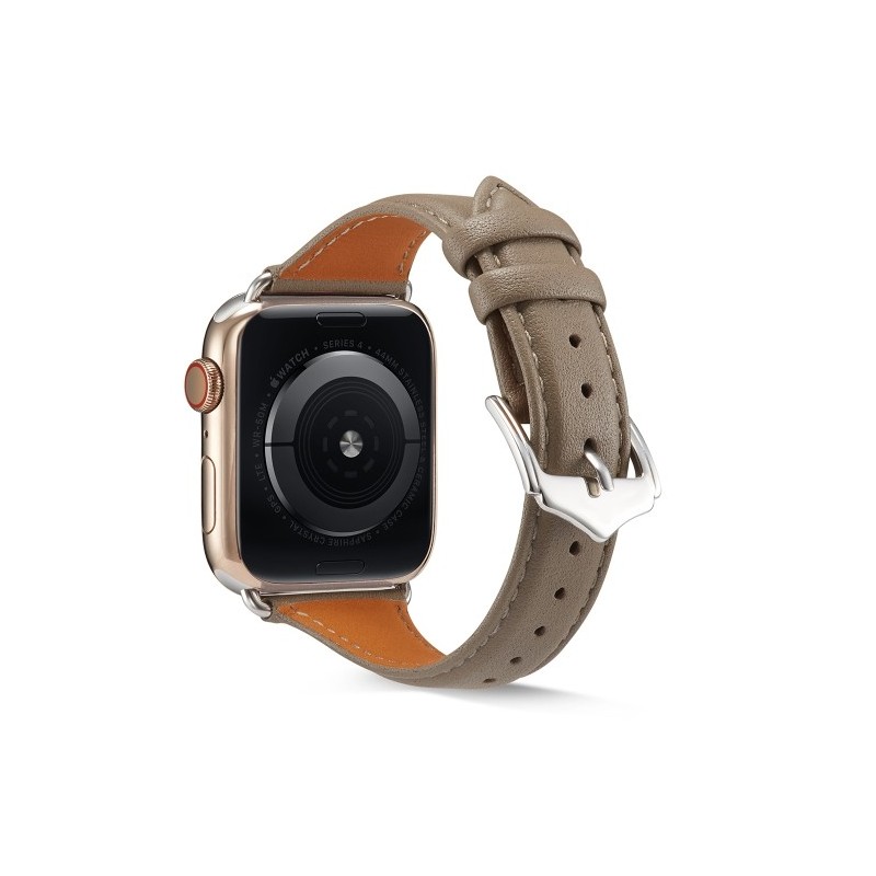 Correa reloj de cuero genuino para Apple Watch 6, SE, 5, 4 44 mm