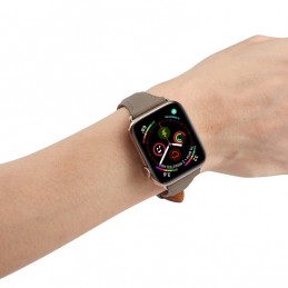 Correa reloj de cuero genuino para Apple Watch 6, SE, 5, 4 44 mm