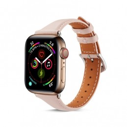 Correa reloj de cuero genuino para Apple Watch 6, SE, 5, 4 44 mm