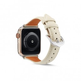 Correa reloj de cuero genuino para Apple Watch 6, SE, 5, 4 44 mm