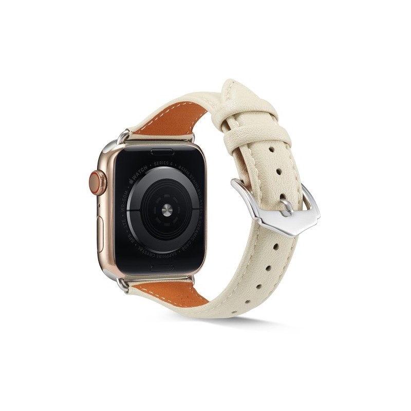 Correa reloj de cuero genuino para Apple Watch 6, SE, 5, 4 44 mm