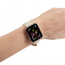 Correa reloj de cuero genuino para Apple Watch 6, SE, 5, 4 44 mm