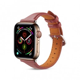 Correa reloj de cuero genuino para Apple Watch 6, SE, 5, 4 44 mm