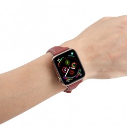 Correa reloj de cuero genuino para Apple Watch 6, SE, 5, 4 44 mm