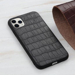 Funda Gernuina de Piel Textura Cocodrilo para iPhone 12 / 12 Pro