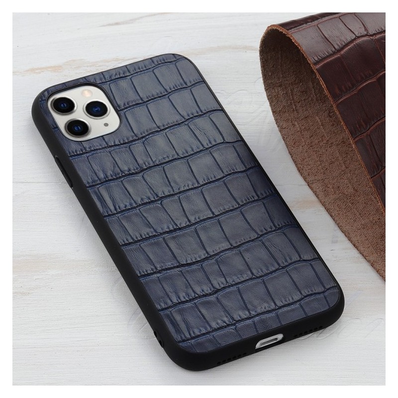 Funda Gernuina de Piel Textura Cocodrilo para iPhone 12 / 12 Pro