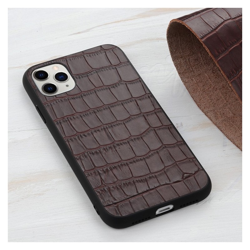 Funda Gernuina de Piel Textura Cocodrilo para iPhone 12 mini