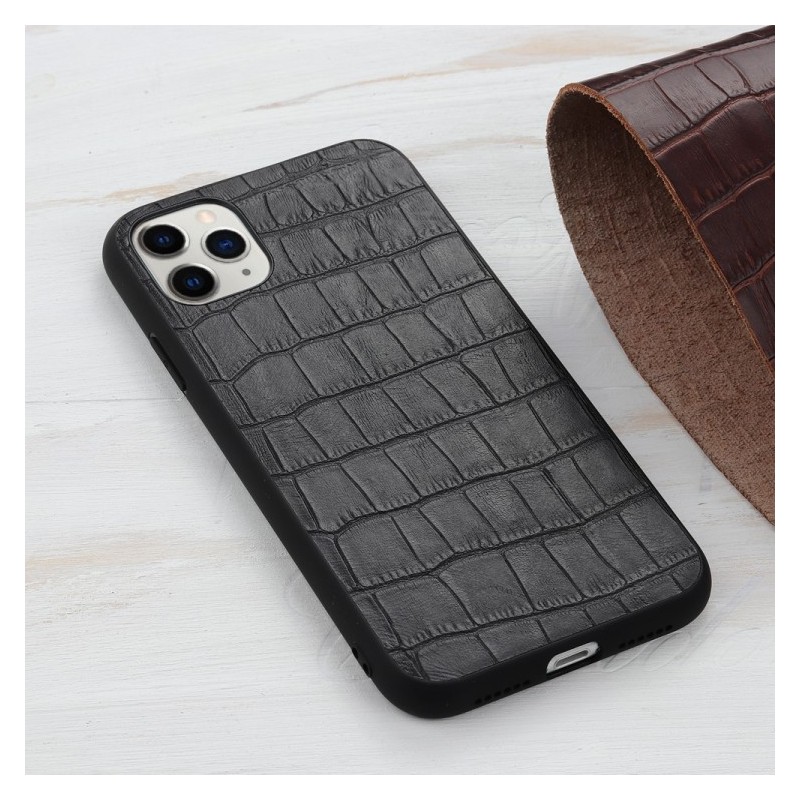 Funda Gernuina de Piel Textura Cocodrilo para iPhone 12 mini
