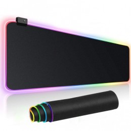 Universe Alfombrilla Gaming XL Luminosa RGB 14 Modos Impermeable Base de Goma