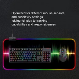 Universe Alfombrilla Gaming XL Luminosa RGB 14 Modos Impermeable Base de Goma