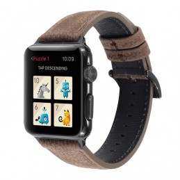 Correa de reloj de cuero genuino para Apple Watch 6, SE, 5, 4 44mm