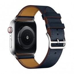 Correa de cuero de repuesto para Apple Watch 6, SE, 5, 4 40 mm 3, 2, 1 38 mm color azul oscuro