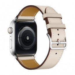 Correa de cuero de repuesto para Apple Watch 6, SE, 5, 4 40 mm 3, 2, 1 38 mm color beige