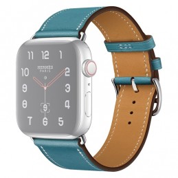 Correa de cuero de repuesto para Apple Watch 6, SE, 5, 4 40 mm 3, 2, 1 38 mm color azul