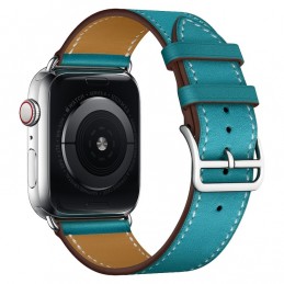 Correa de cuero de repuesto para Apple Watch 6, SE, 5, 4 40 mm 3, 2, 1 38 mm color azul