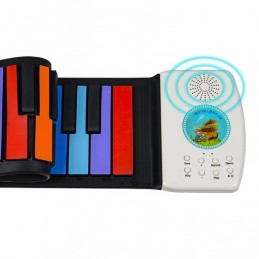 4KIDS Piano plegable para niños color arco iris de 49 teclas