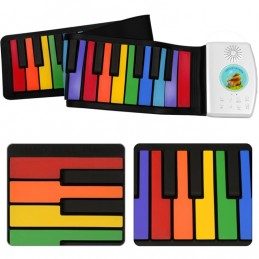 4KIDS Piano plegable para niños color arco iris de 49 teclas