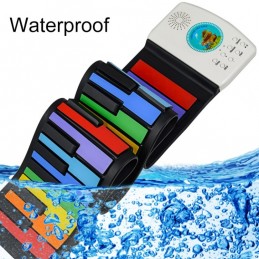 4KIDS Piano plegable para niños color arco iris de 49 teclas
