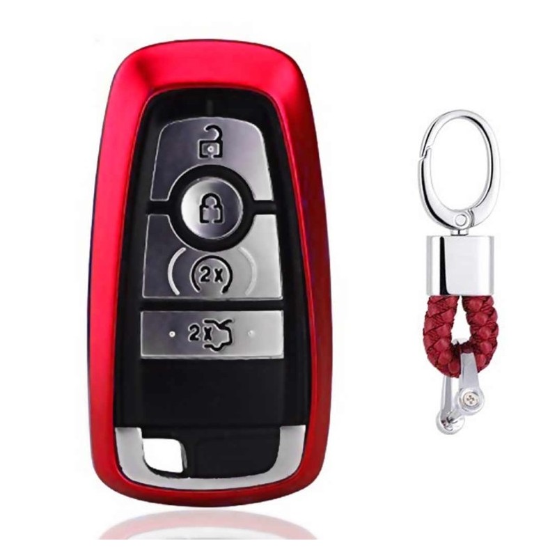 Funda llave de silicona con llavero para Ford Mondeo, Explorer, Edge
