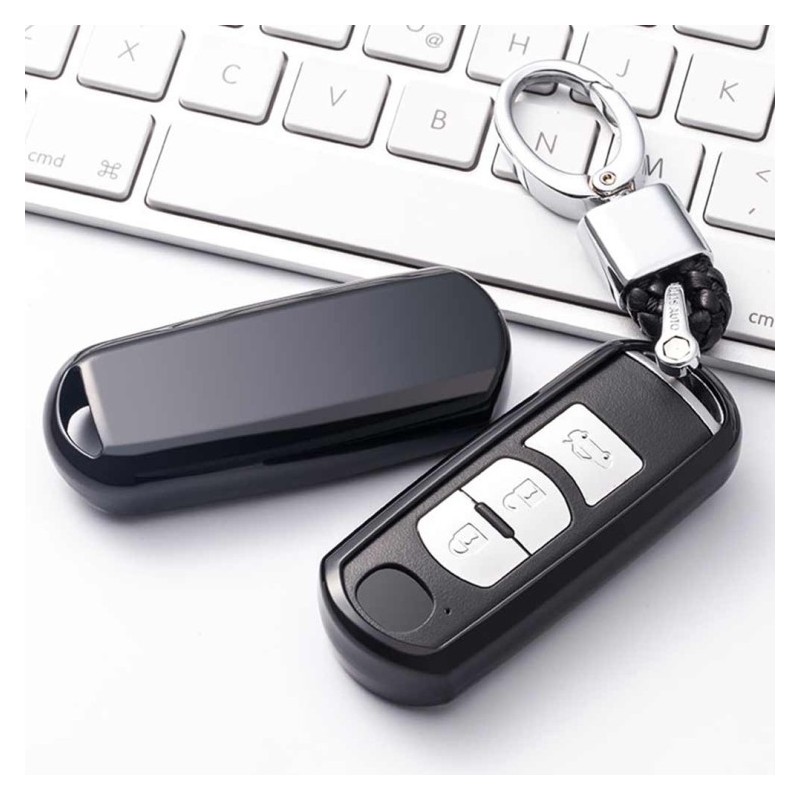 Funda llave de Silicona con Llavero para coche Mazda 3, CX-8, CX-5, CX-4
