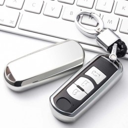 Funda llave de Silicona con Llavero para coche Mazda 3, CX-8, CX-5, CX-4