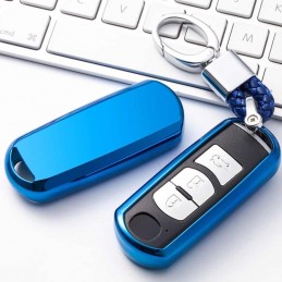 Funda llave de Silicona con Llavero para coche Mazda 3, CX-8, CX-5, CX-4