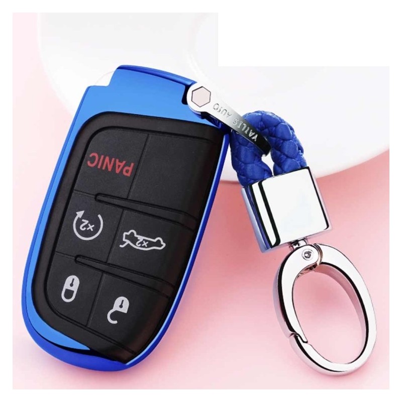 Funda llave de Silicona con Llavero para Jeep Compass, Cherokee, Renegade, Grand Cherokee