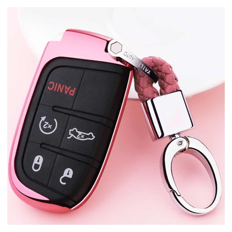 Funda llave de Silicona con Llavero para Jeep Compass, Cherokee, Renegade, Grand Cherokee