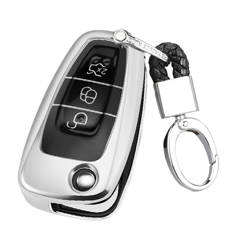 Funda llave de Silicona con Llavero para Ford FOCUS, KUGA