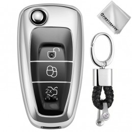 Funda llave de Silicona con Llavero para Ford FOCUS, KUGA
