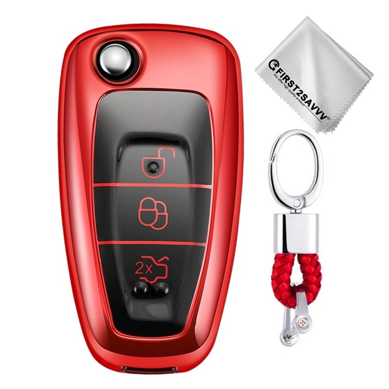 Funda llave de Silicona con Llavero para Ford FOCUS, KUGA