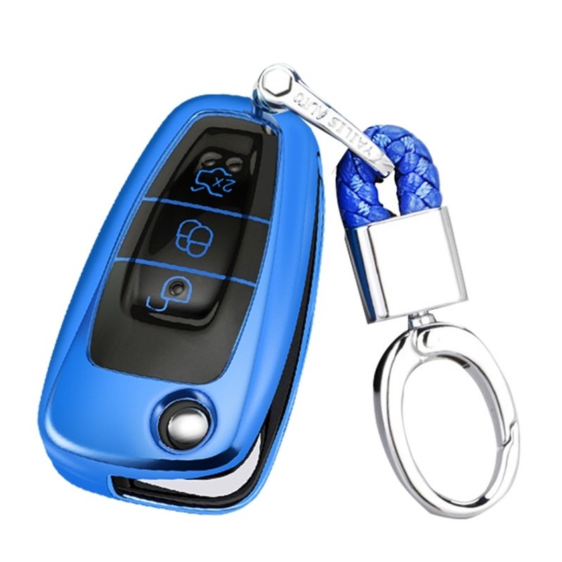 Funda llave de Silicona con Llavero para Ford FOCUS, KUGA