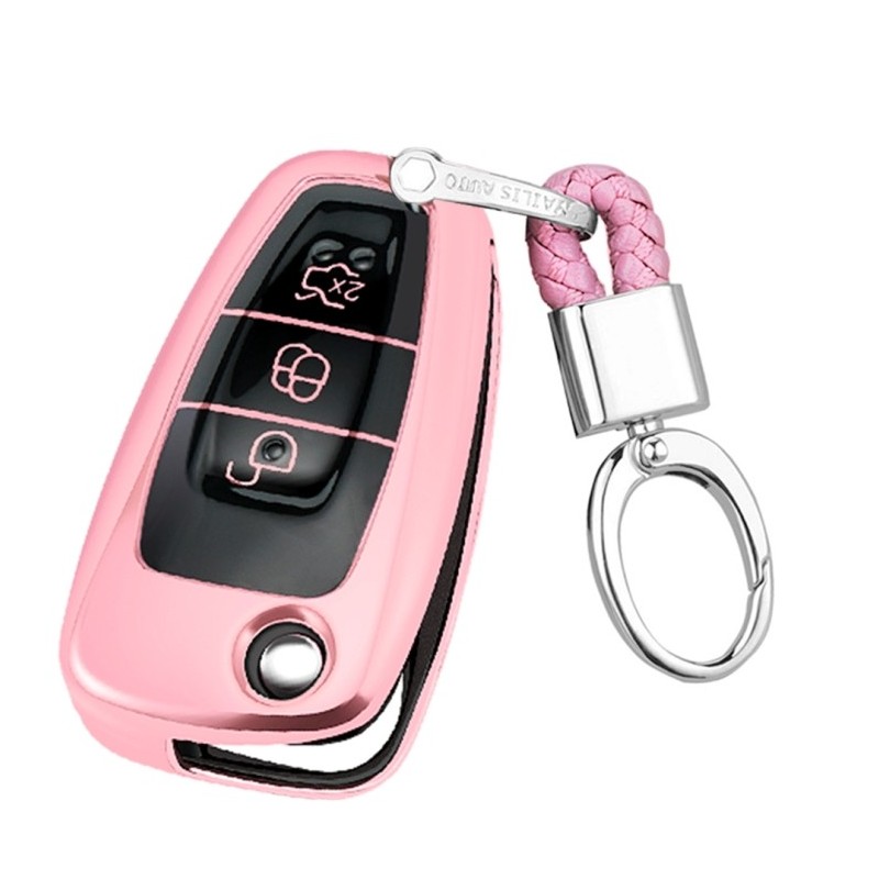 Funda llave de Silicona con Llavero para Ford FOCUS, KUGA