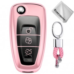 Funda llave de Silicona con Llavero para Ford FOCUS, KUGA