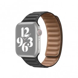 Correa de eslabones de piel compatible con Apple Watch de 40mm y 38mm