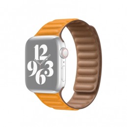 Correa de eslabones de piel compatible con Apple Watch de 40mm y 38mm