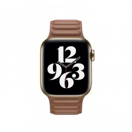 Correa de eslabones de piel compatible con Apple Watch de 44mm y 42mm