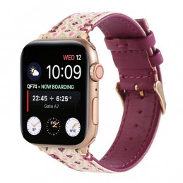 Correa de cuero compatible con Apple Watch Series 6,SE,5,4 44 mm y 3,2,1 42 mm