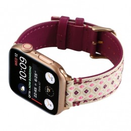 Correa de cuero compatible con Apple Watch Series 6,SE,5,4 44 mm y 3,2,1 42 mm
