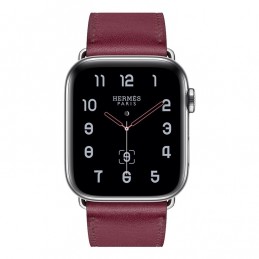 Correa de cuero de repuesto para Apple Watch 6, SE, 5, 4 44 mm 3, 2, 1 42 mm color rojo vino