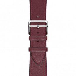 Correa de cuero de repuesto para Apple Watch 6, SE, 5, 4 44 mm 3, 2, 1 42 mm color rojo vino