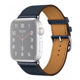 Correa de cuero de repuesto para Apple Watch 6, SE, 5, 4 44 mm 3, 2, 1 42 mm color azul oscuro