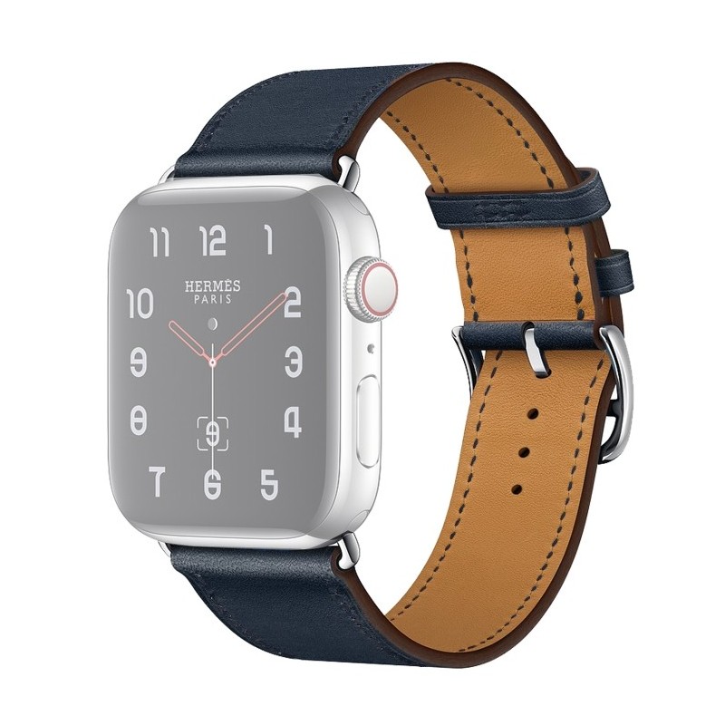 Correa de cuero de repuesto para Apple Watch 6, SE, 5, 4 44 mm 3, 2, 1 42 mm color azul oscuro
