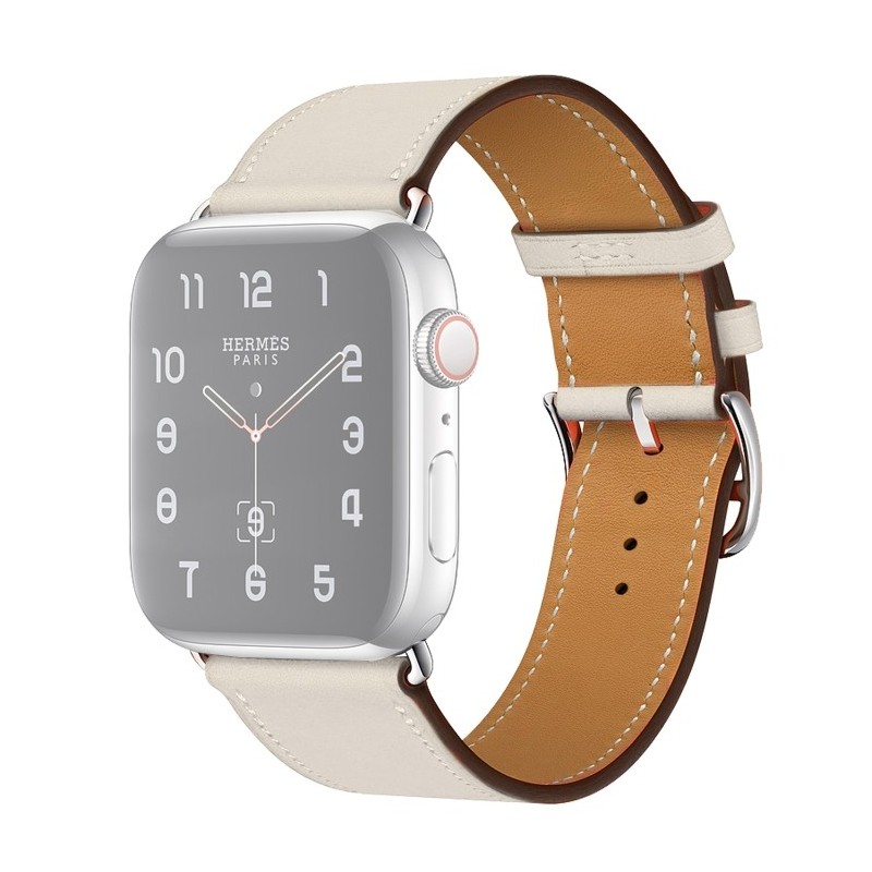 Correa de cuero de repuesto para Apple Watch 6, SE, 5, 4 44 mm 3, 2, 1 42 mm color beige