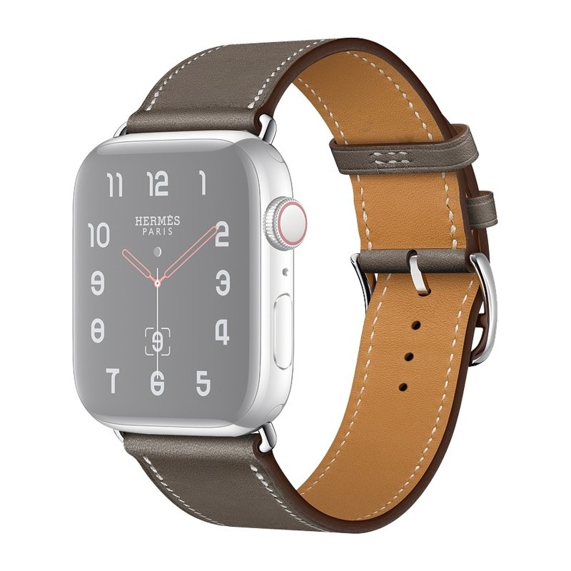 Correa de cuero de repuesto para Apple Watch 6, SE, 5, 4 44 mm 3, 2, 1 42 mm color gris