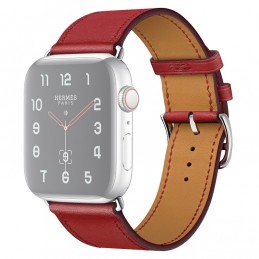 Correa de cuero de repuesto para Apple Watch 6, SE, 5, 4 44 mm 3, 2, 1 42 mm color rojo