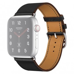 Correa de cuero de repuesto para Apple Watch 6, SE, 5, 4 44 mm 3, 2, 1 42 mm color negro
